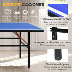 Mesa De Ping Pong Plegable Sportnow Tablero Smc Acero, 274x152,5x76cm con  Ofertas en Carrefour