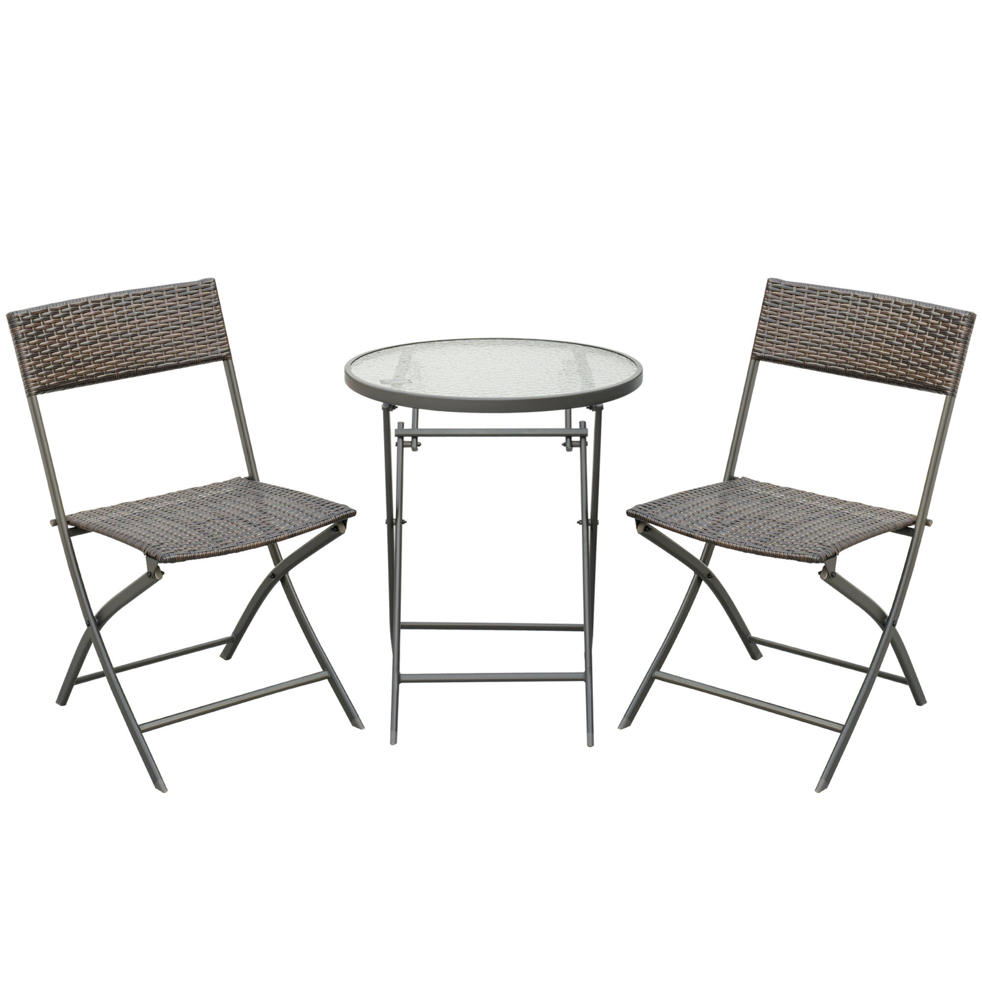 Conjunto de móveis de exterior ф60x72cm / 61x46x84 cm marrom outsunny