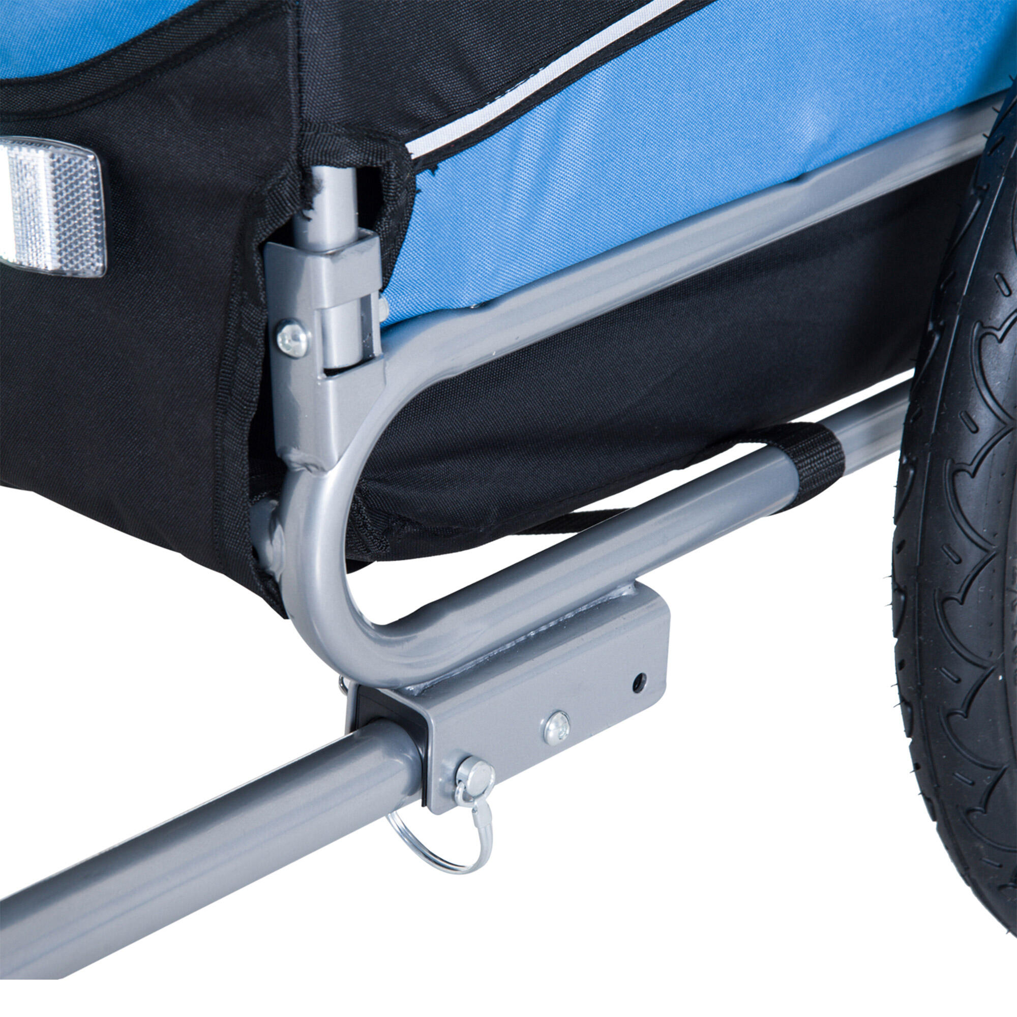 Remolque Bicicleta de Mascota PawHut 130x73x90 cm Azul 5/6