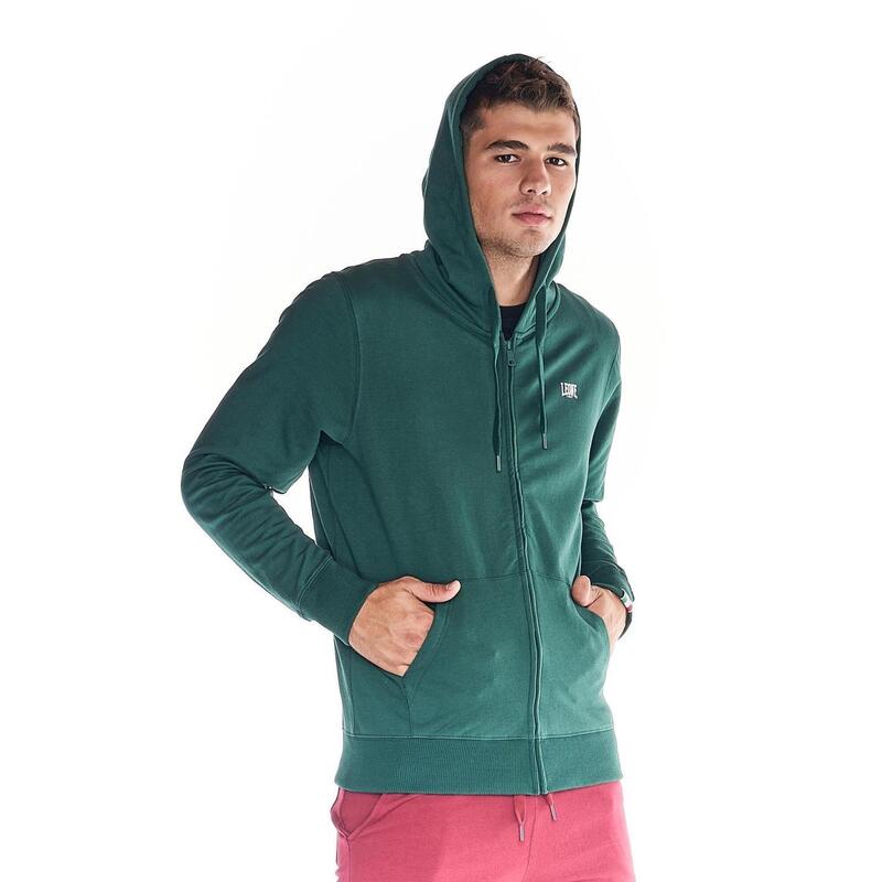 Felpa da uomo cappuccio e full zip logo piccolo Basic