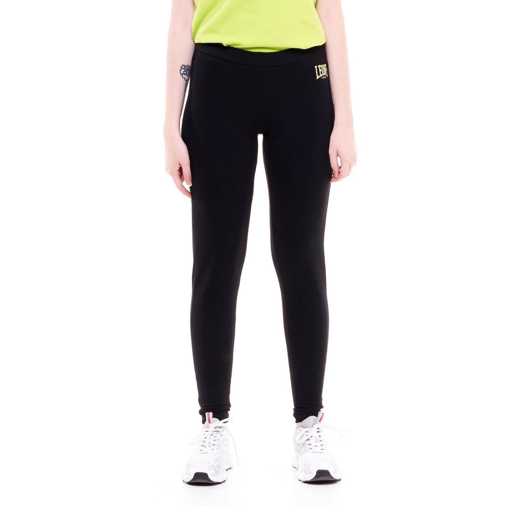 Leone 1947 Apparel - Legging Femme Basique Petit Logo - Legging - Noir|vert - 36 Xs - Decathlon