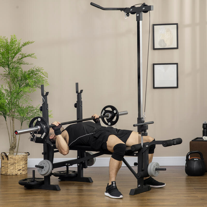 Bancă de fitness HOMCOM, suport pentru genuflexiuni, 180x134x200 cm