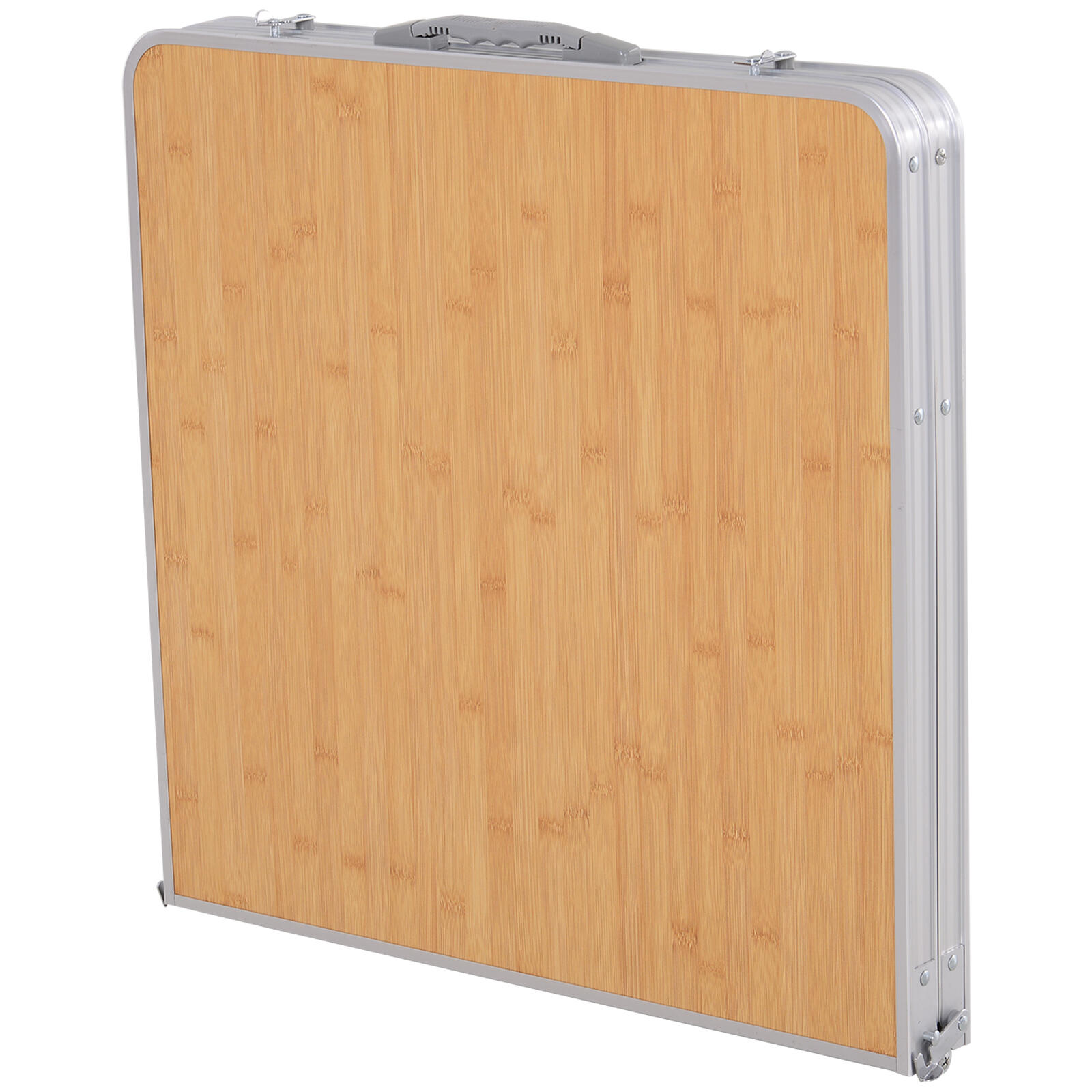 Mesa Plegable de Camping Outsunny 153x60x70 cm Natural Bambú Color 6/7