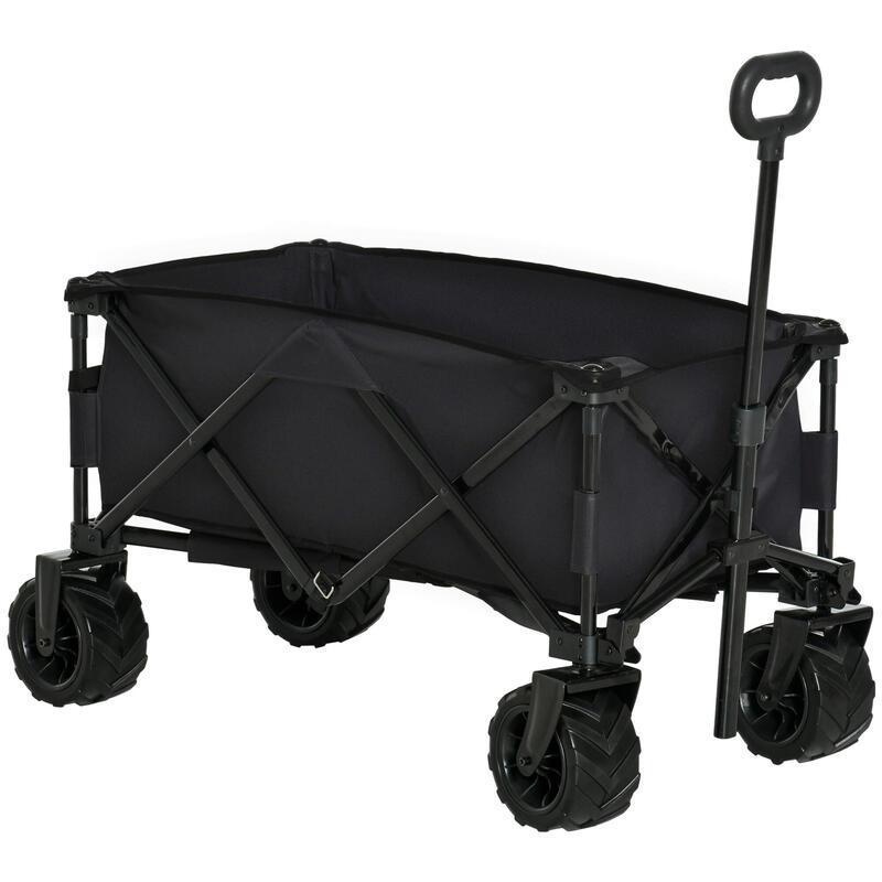 Carro de Playa Plegable Outsunny 108x55x55 cm negro