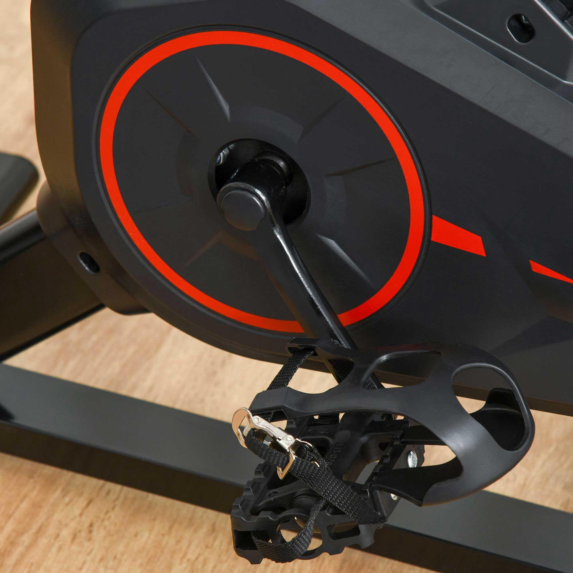 Bicicleta estática HOMCOM con pantalla LCD y sensor de frecuencia cardíaca 5/6