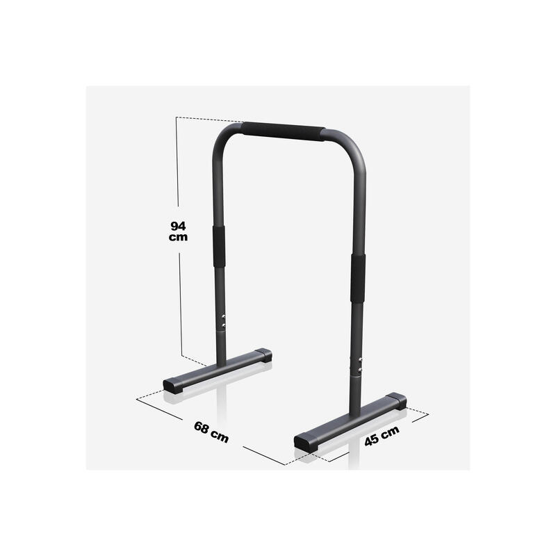 Barra stand de flexiones y fondos de Gorilla Sports en negro