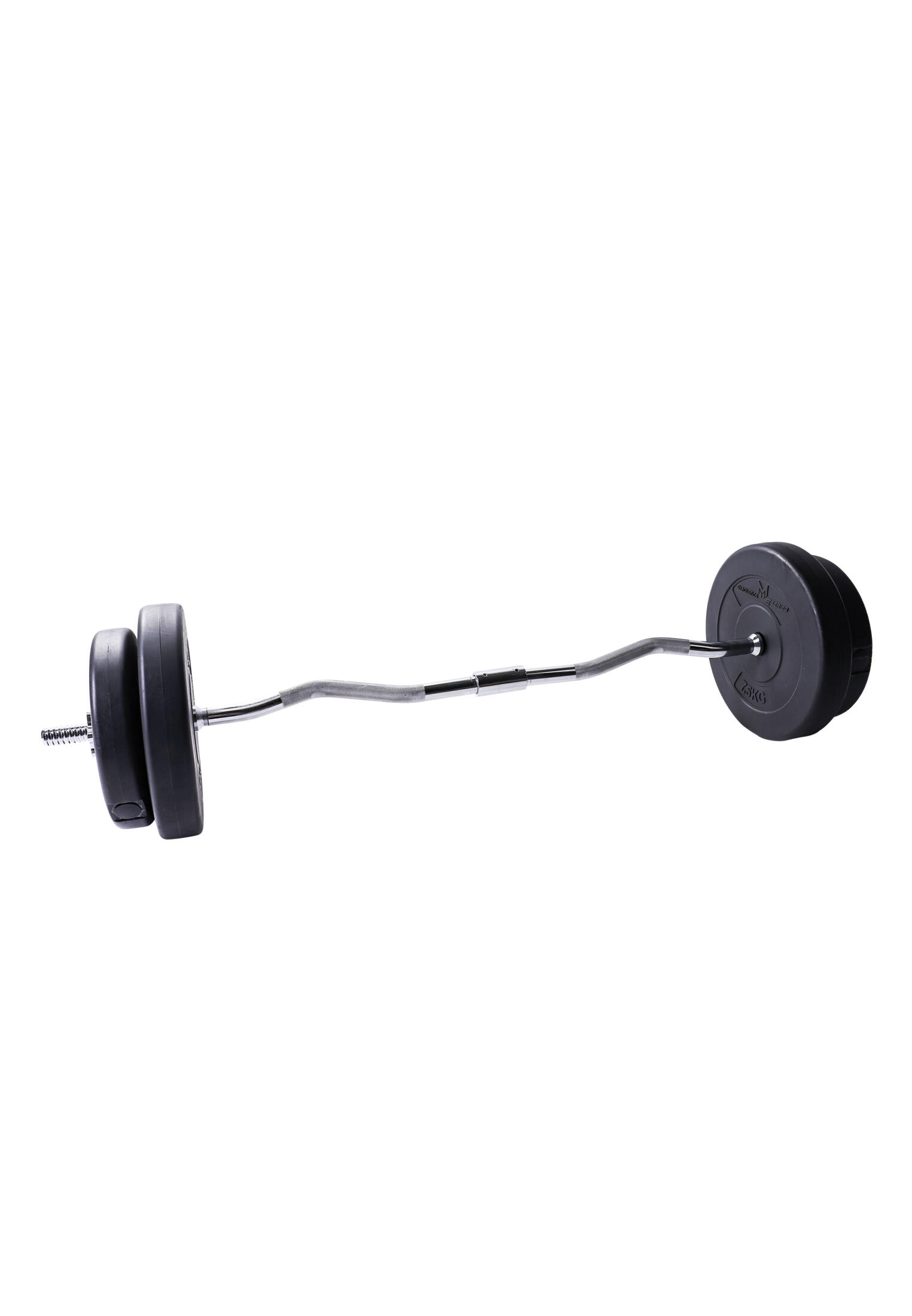 KIT HALTÈRE CURL 30KG + DISQUES PLASTIQUE GN002 | MUSCULATION | 25MM 2/7