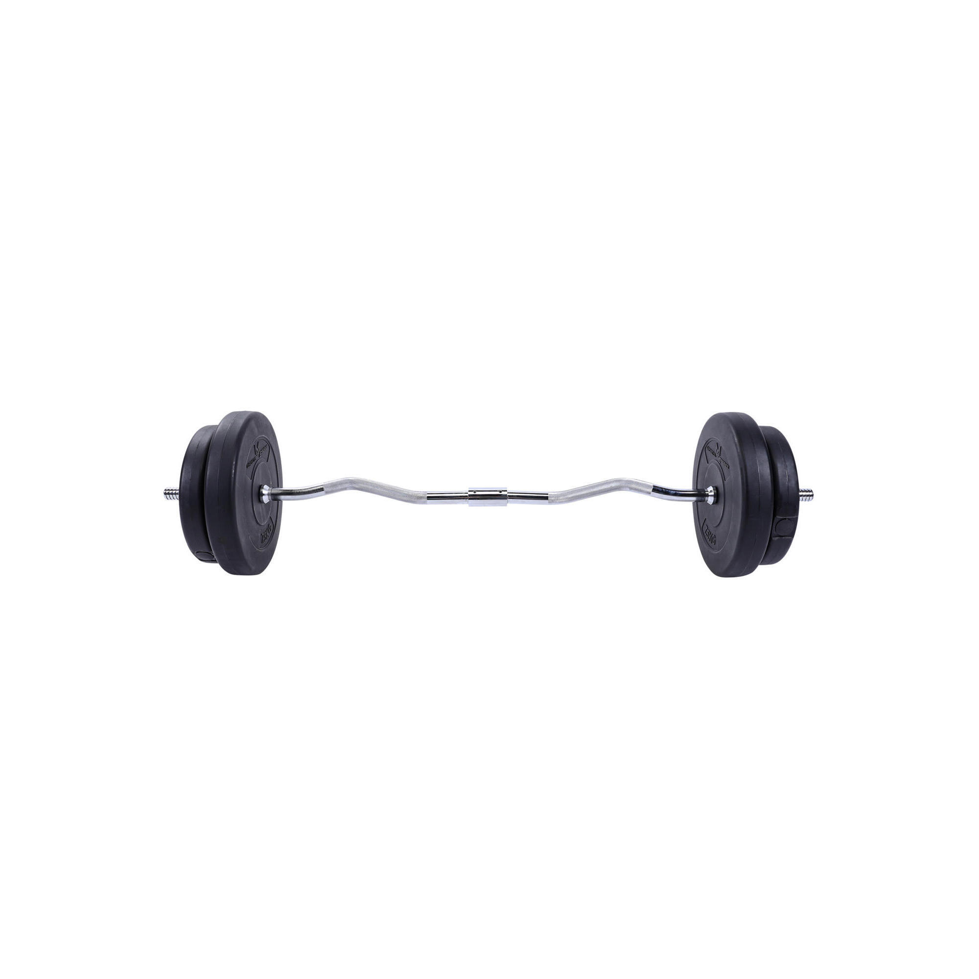 Gyronetics - Kit Haltère Curl 30kg + Disques Plastique Gn002 | Musculation | 25mm - Kit Haltères - Gris|noir - 20-30 Kg - Decathlon