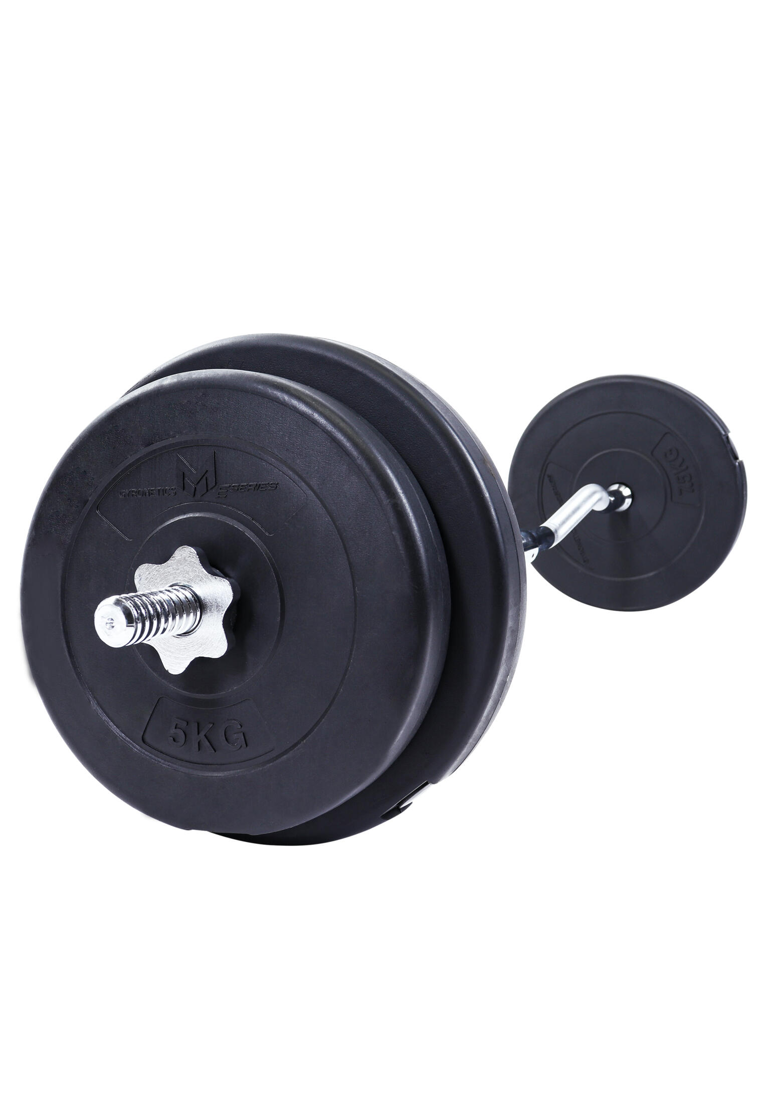 KIT HALTÈRE CURL 30KG + DISQUES PLASTIQUE GN002 | MUSCULATION | 25MM 3/7