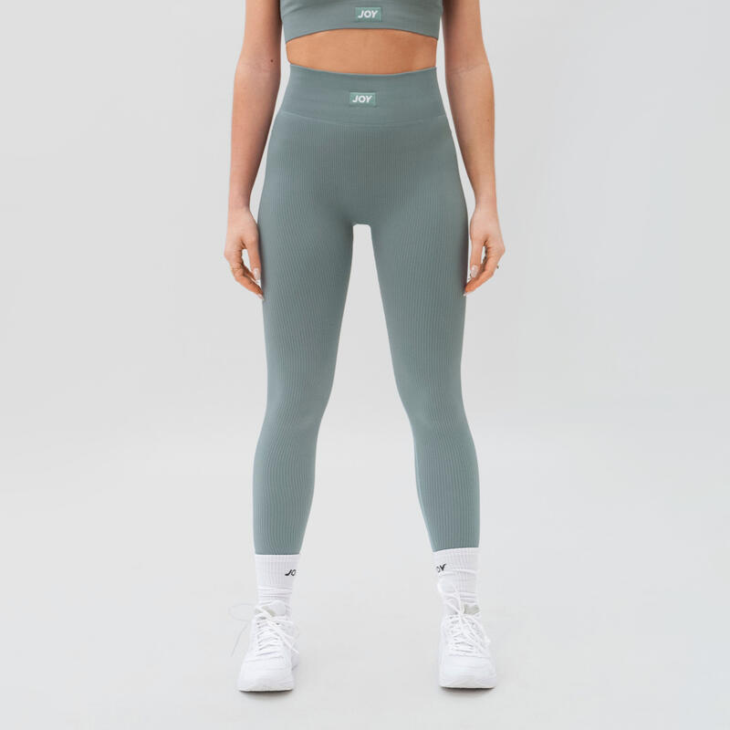 Fitness Legging voor dames ribstof Sweet Line - Rain