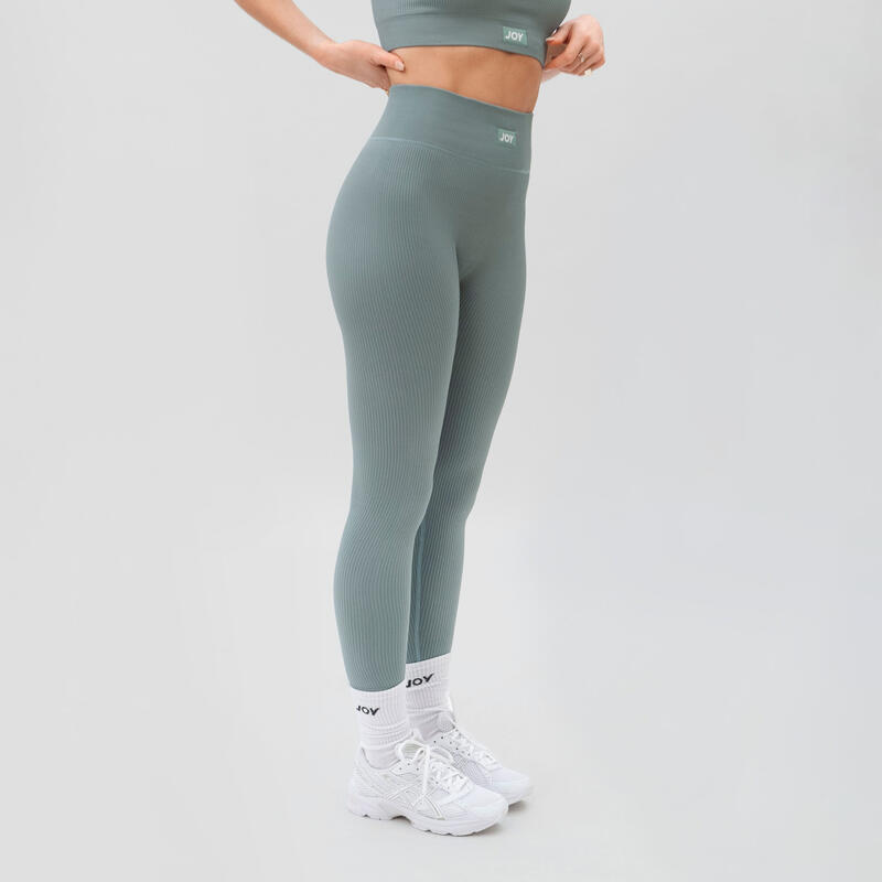 Fitness Legging voor dames ribstof Sweet Line - Rain