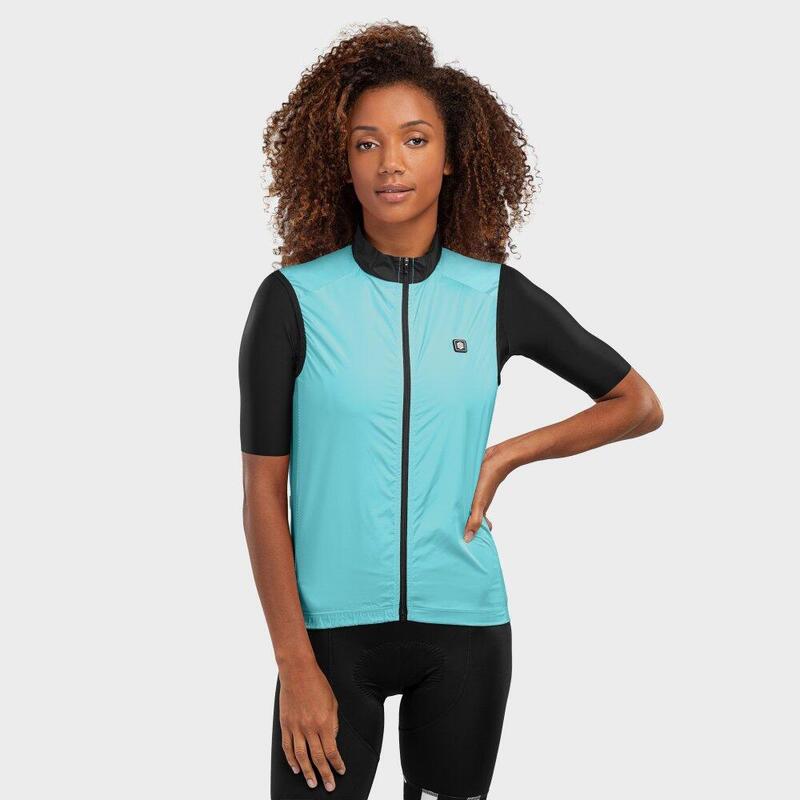 Gilet vélo coupe-vent femme Cyclisme V1-W Frost Cyan