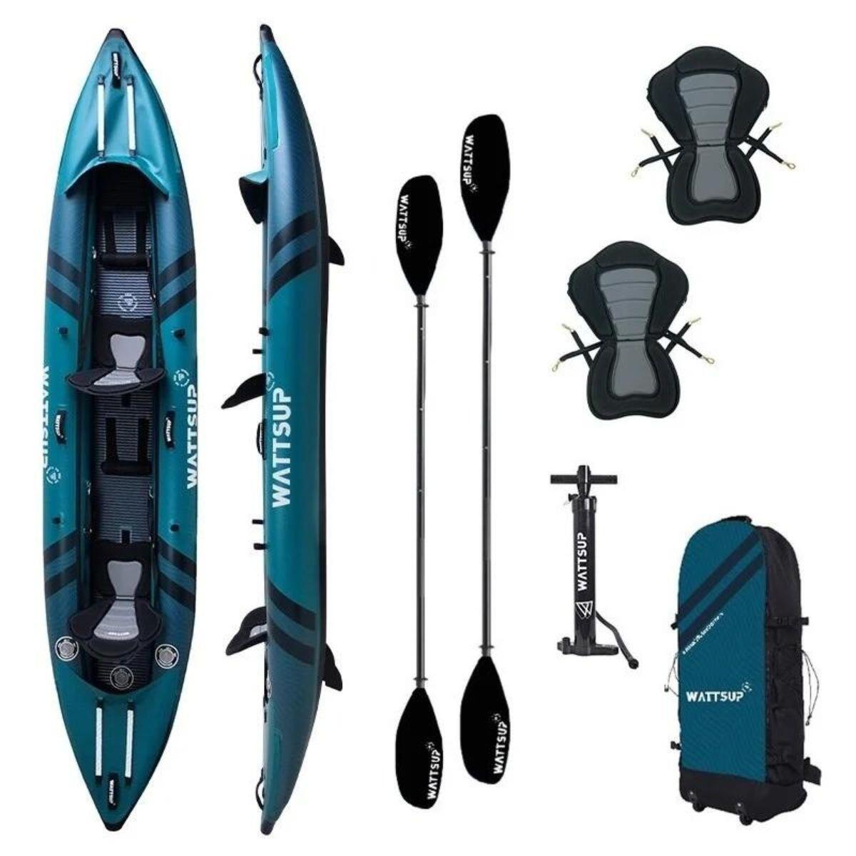 Wattsup - Kayak Gonflable Pour 2 - Wattsup Cod - Avec De Nombreux Accessoires - Kayak - Bleu|noir - Decathlon