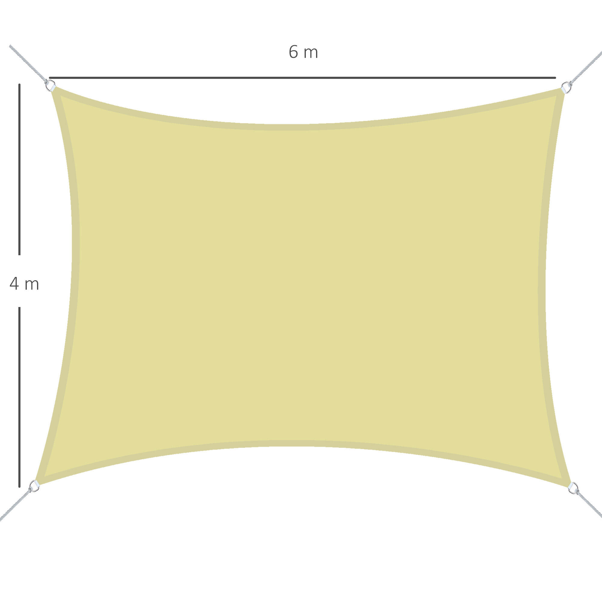 Toldo Vela 4x6m Areia Outsunny 3/7