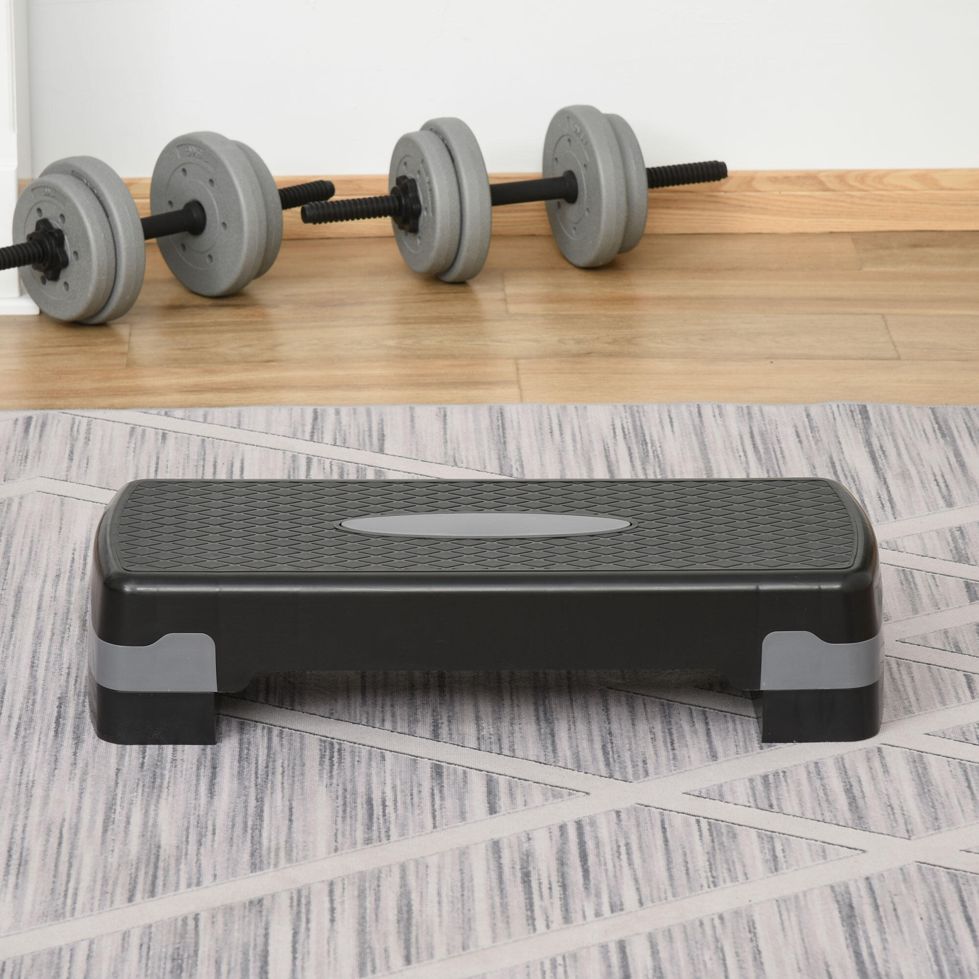 Step Fitness HOMCOM 68x29x15 cm Negro, Gris, Rojo 2/7