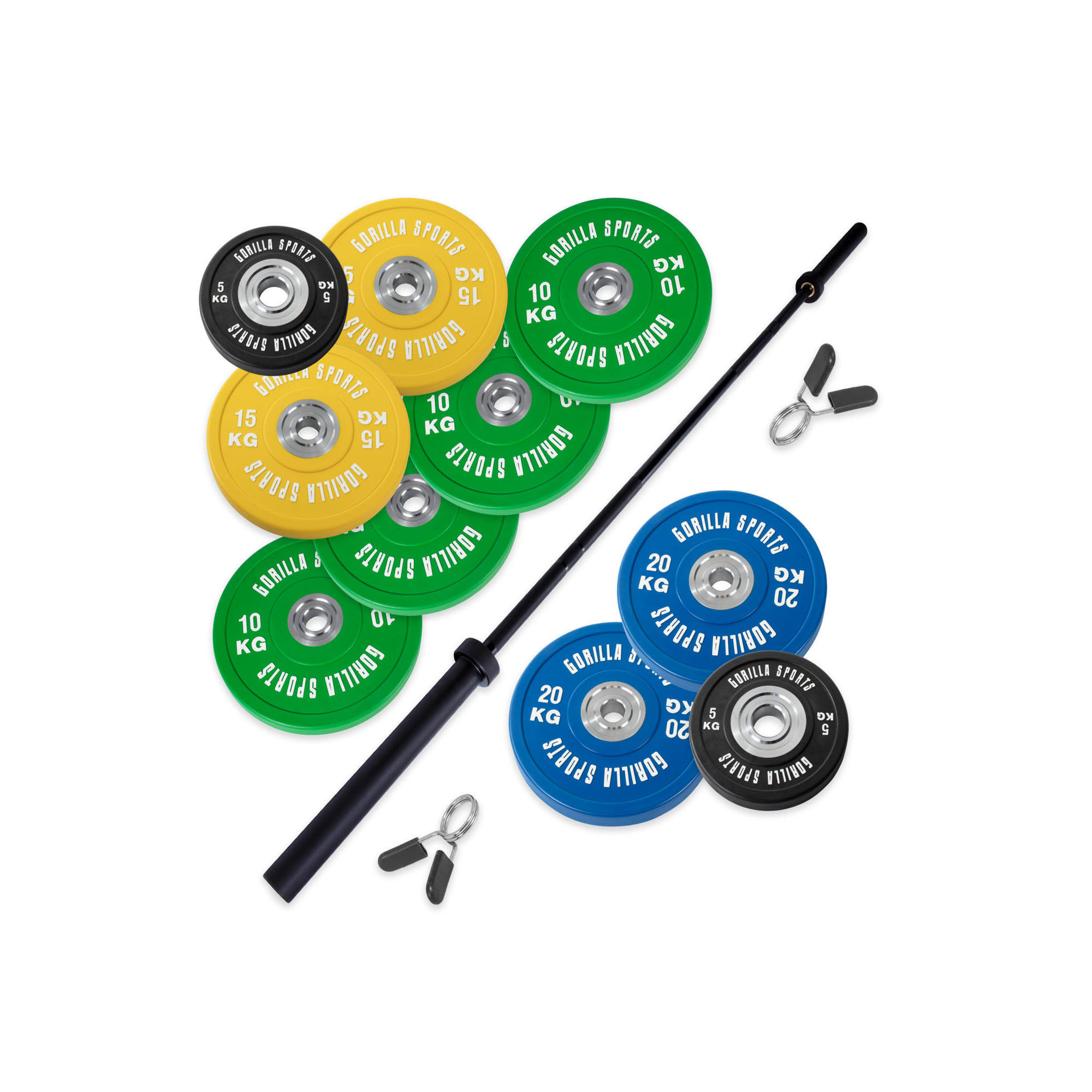 Poids de musculation Hop-Sport Set de 38 kg Barres d'Haltère avec