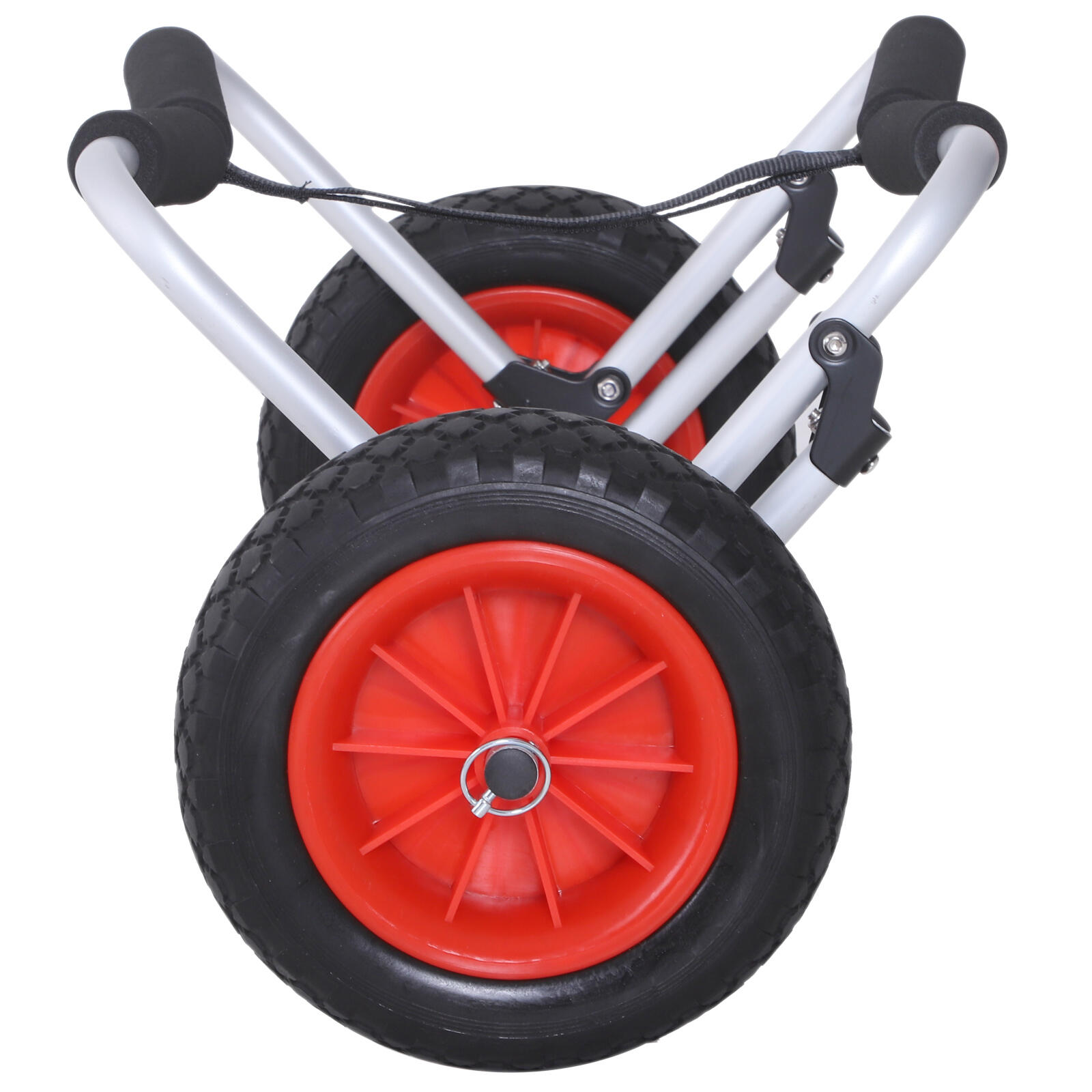 Carro de Transporte Kayak Dobrável 62x35x30cm Vermelho e Preto Outsunny 4/7