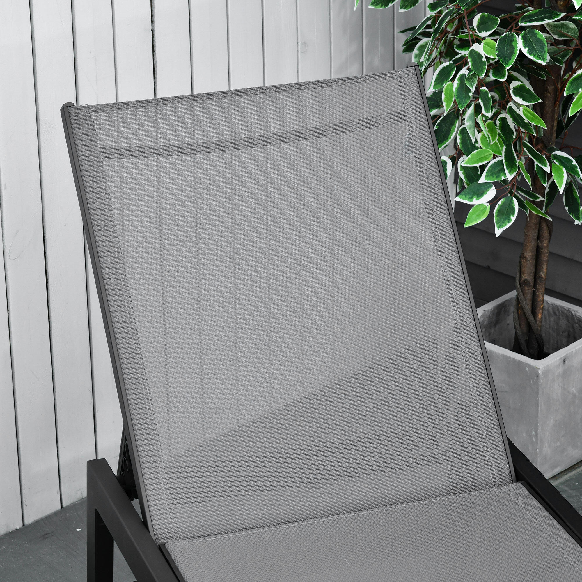 Conjunto de Tumbonas Outsunny 169x65x102 cm Negro 4/7