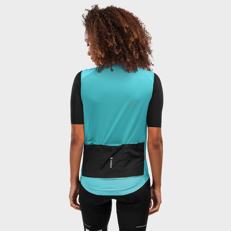 Gilet antivento da ciclismo da donna V1-W Frost SIROKO Ciano