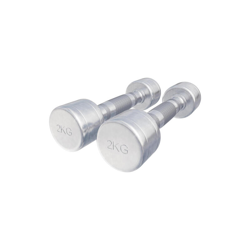 Set de 2 Gantere cromate cu greutate fixa Komplettset inkl. Hantelständer