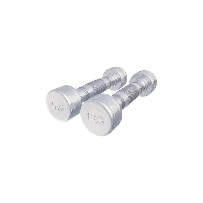 Dumbellset 2 kg - 2x1 kg - Halterset - Vaste dumbbells - Chroom