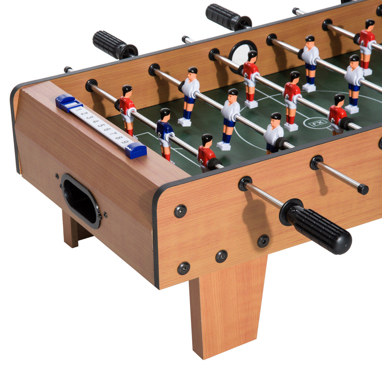 Futbolín de Mesa HOMCOM 69x36.5x22 cm Madera Natural 6/8