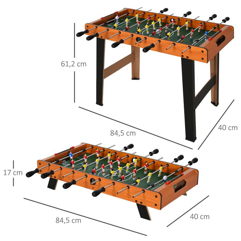 Mesa de Futbolín con Patas HOMCOM 84,5x40x61,2 cm Madera y Negro