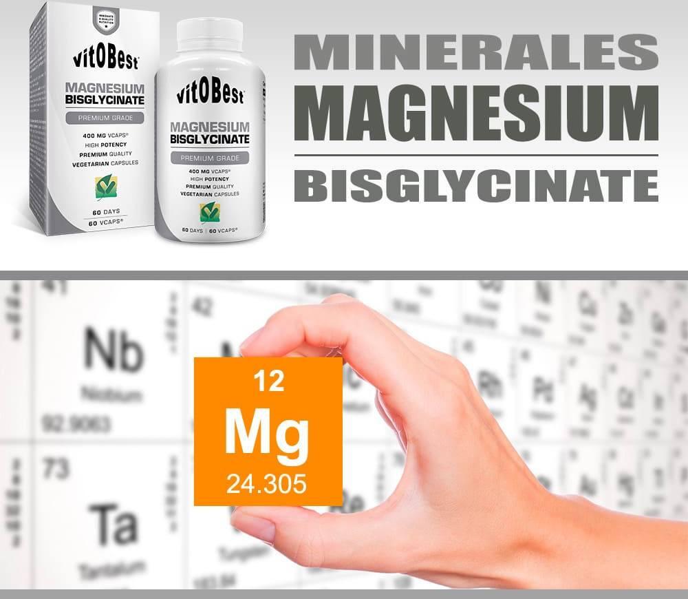 Magnesiumbisglycinaat 400 mg - 60 plantaardige capsules VitoBest 2/6
