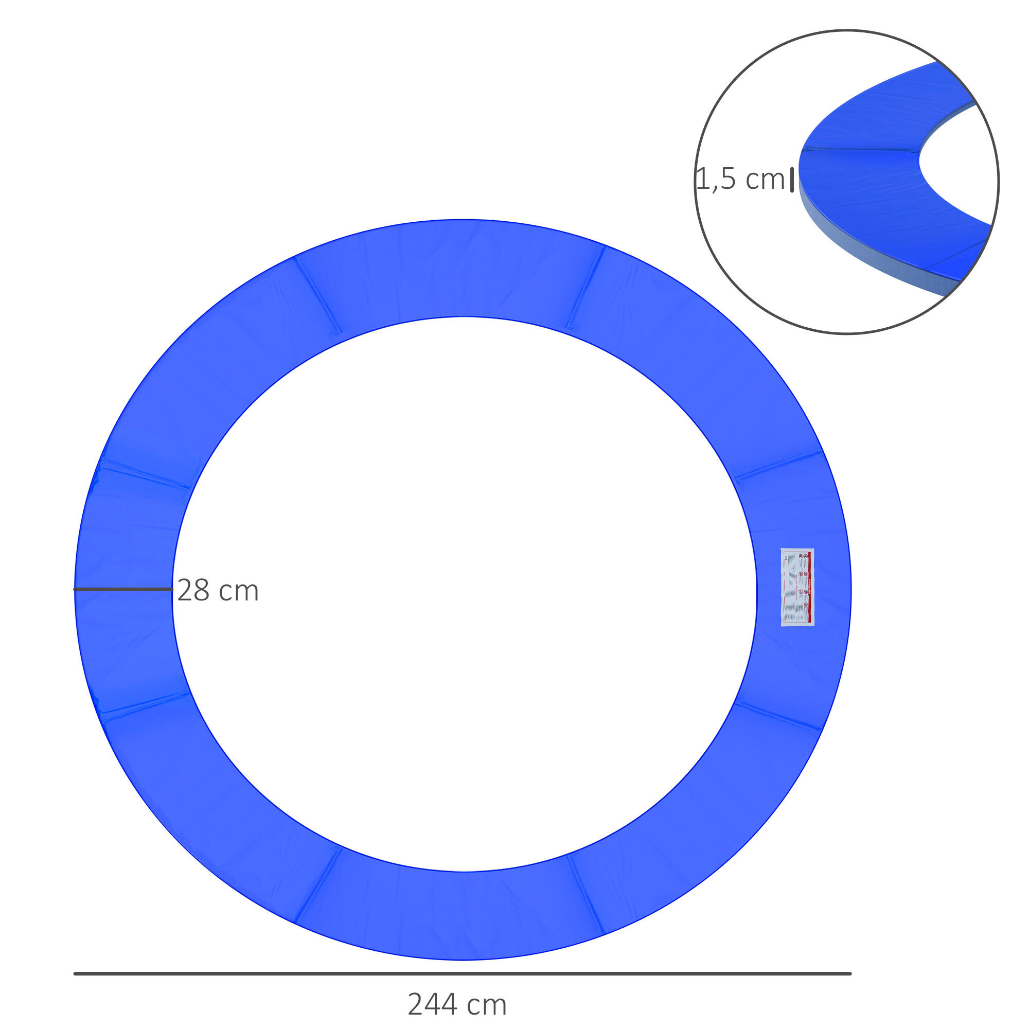 Cobertura de Proteção para Trampolim 244 cm Azul HOMCOM 3/7