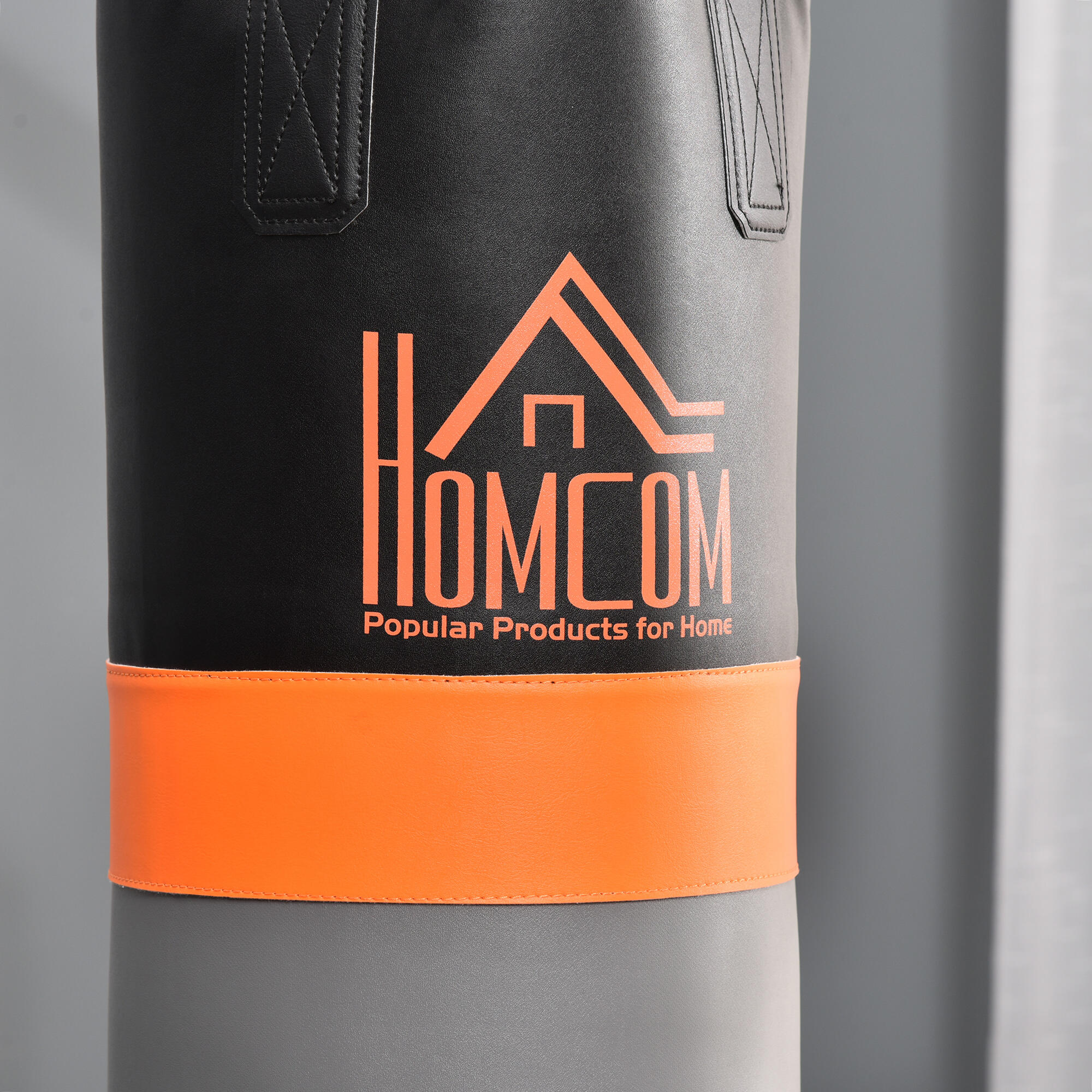 Saco de Boxeo Colgante con Soporte HOMCOM 115x157x221 cm Negro y Gris Decathlon