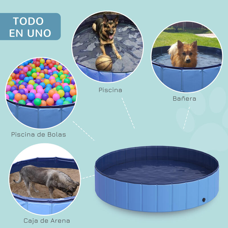 Piscina dobrável para animais de estimação PVC  Ø140x30cm azul