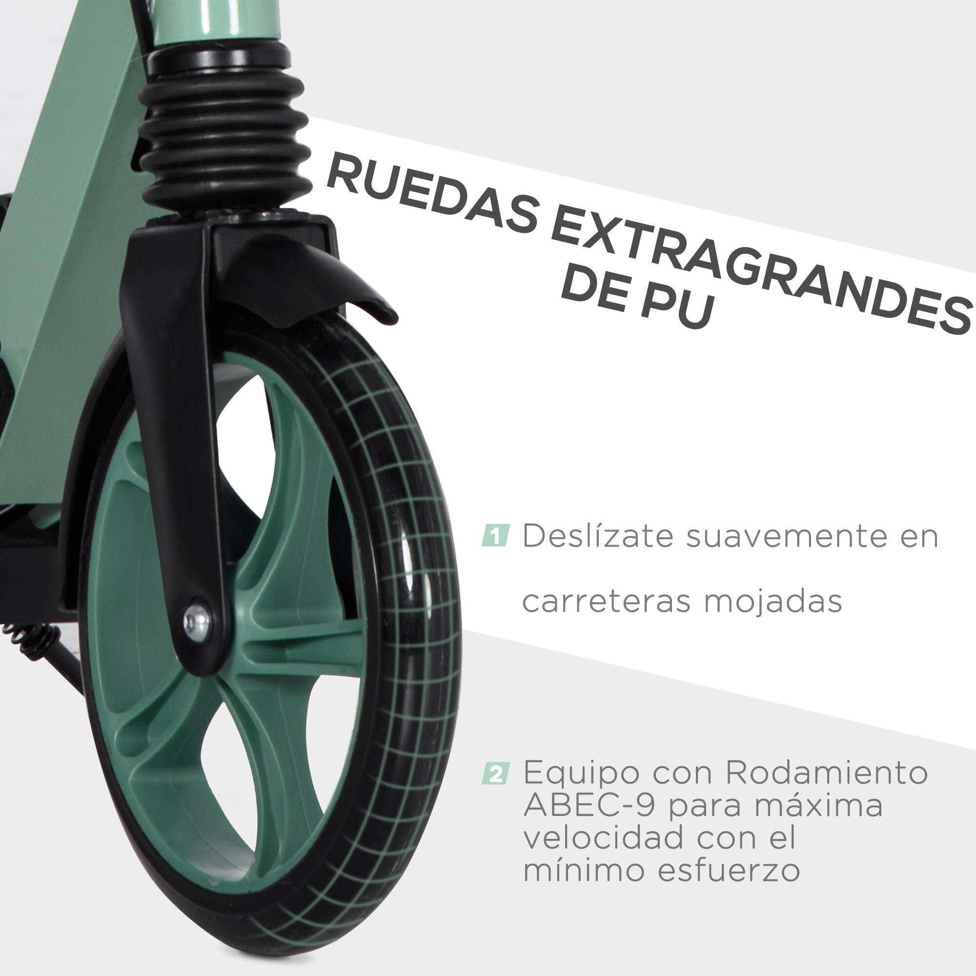Trotinete Dobrável 91.5x36.5x104 cm Preto e Verde HOMCOM 7/7