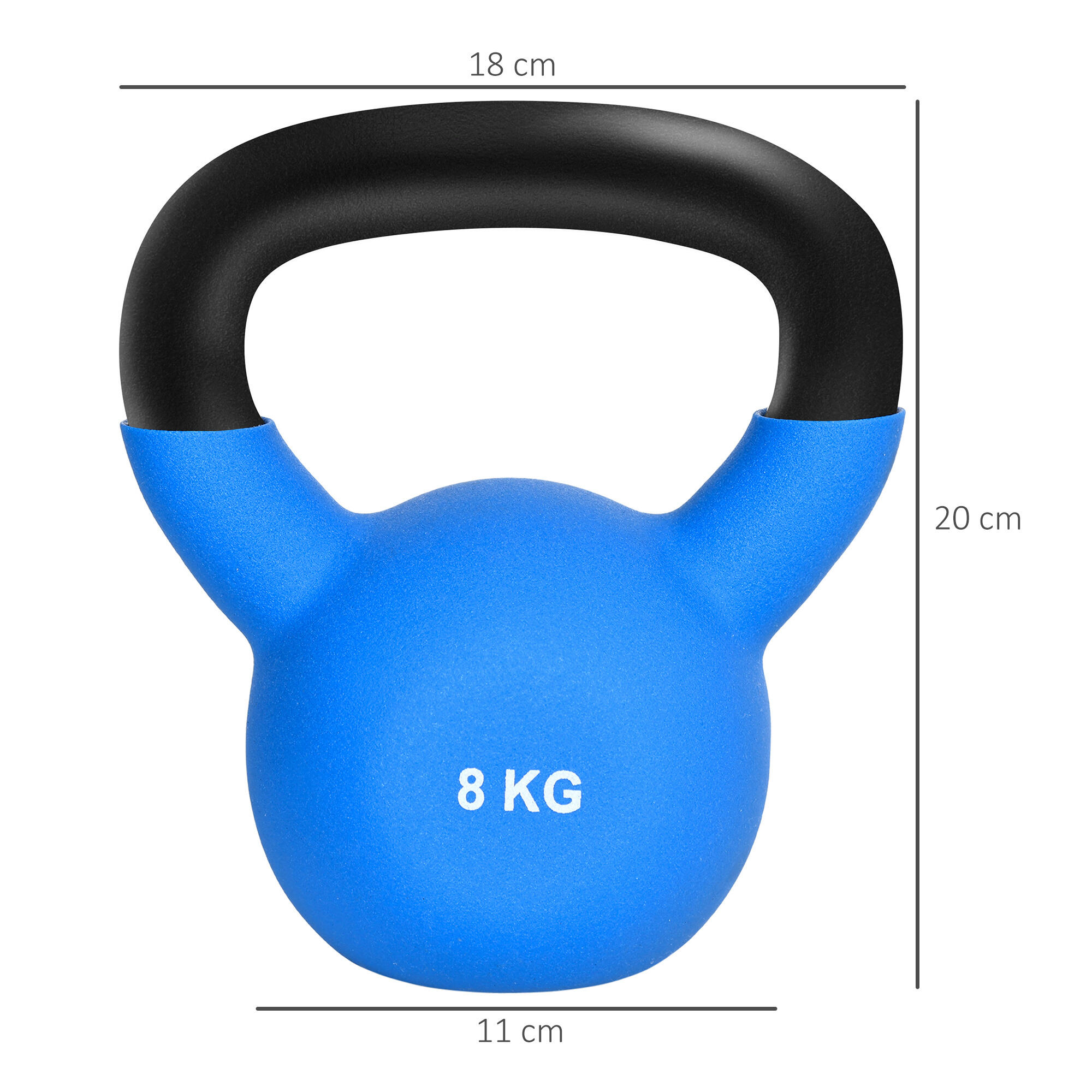 Kettlebell HOMCOM 18x11x20cm Azul 3/7
