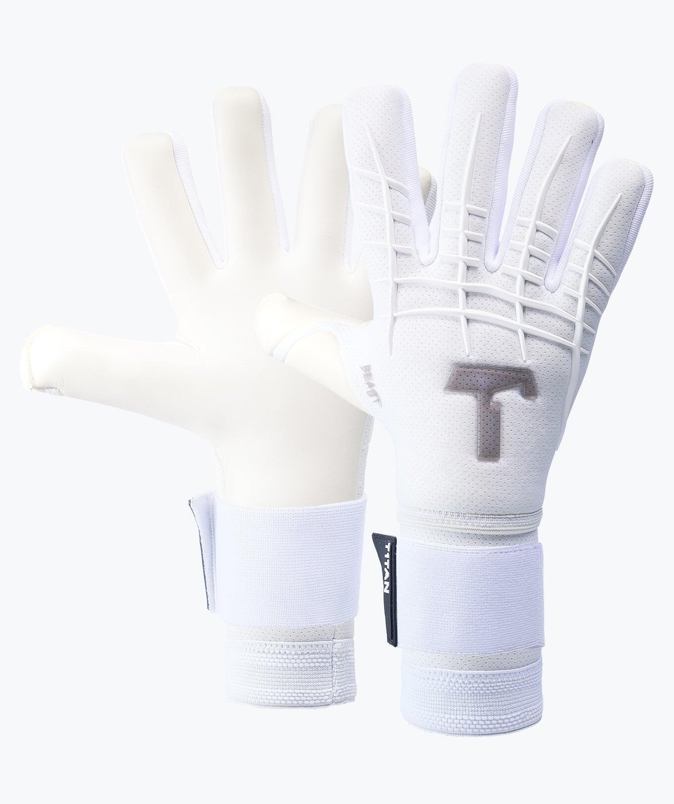 Luvas de guarda-redes de futebol para adultos white beast 3.0 com proteções