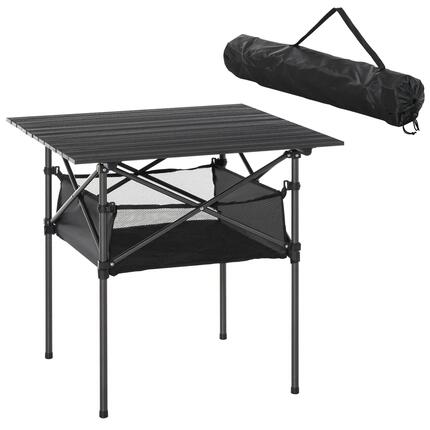 Table pliante - Plein air - Aluminium, acier - Noir