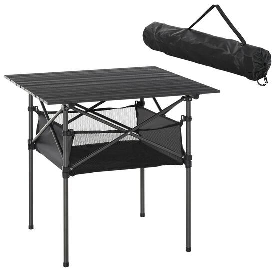 Table pliante - Plein air - Aluminium, acier - Noir