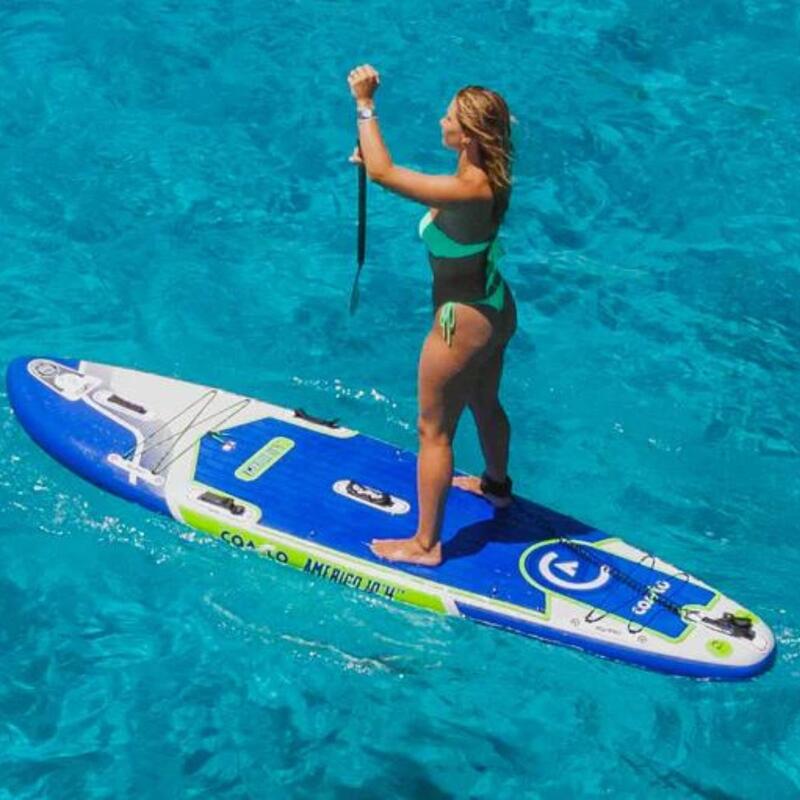 Opblaasbaar SUP board met rugtas, peddel, pomp en meer - Coasto Amerigo 10'4