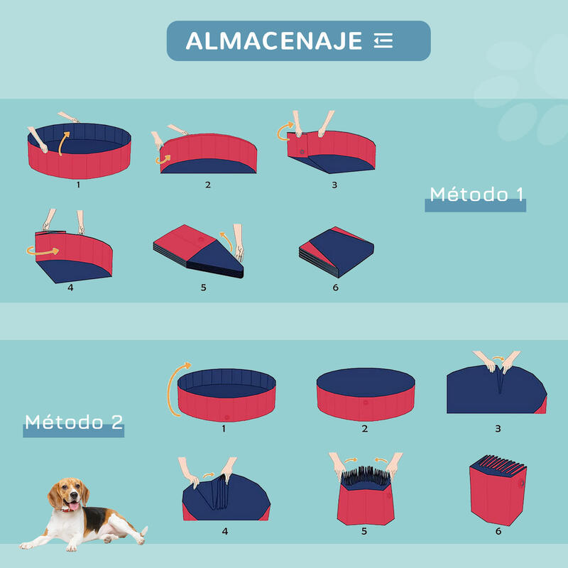 Piscina para animais de estimação Ø80x20 cm Vermelha PawHut