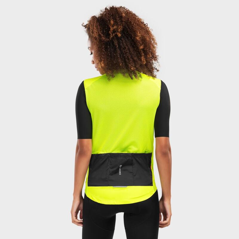 Gilet vélo coupe-vent femme Cyclisme V1-W Langkawi Jaune Brillant