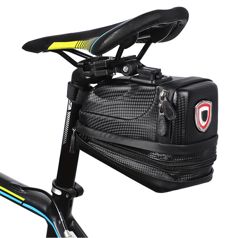 Borseta bicicleta montare sub sa, stop LED, incarcare USB, impermeabil, 2L,negru