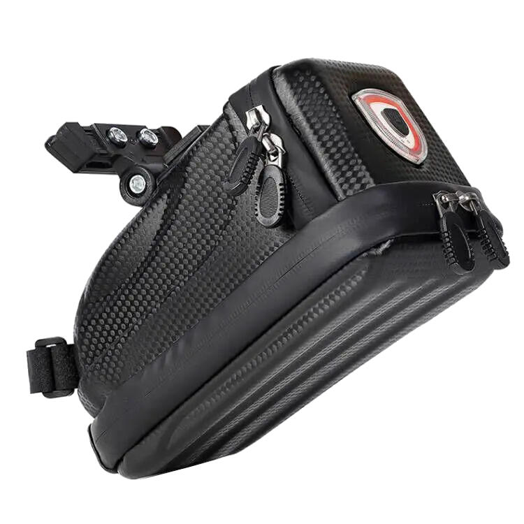 Borseta bicicleta montare sub sa, stop LED, incarcare USB, impermeabil, 2L,negru
