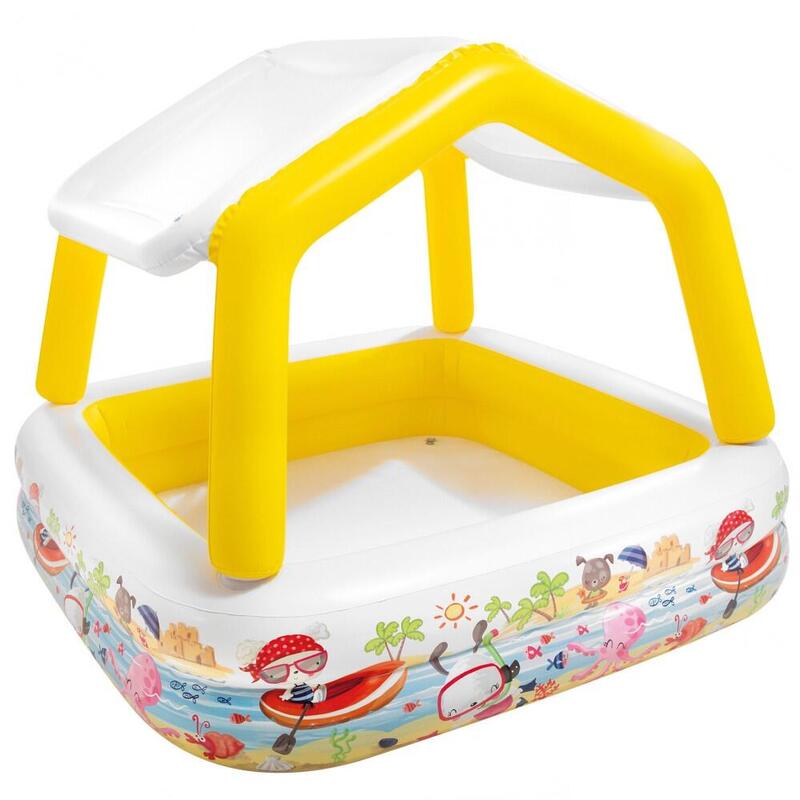 Piscina infantil inflável INTEX com toldo removível - 157x157x122 cm - 295 l