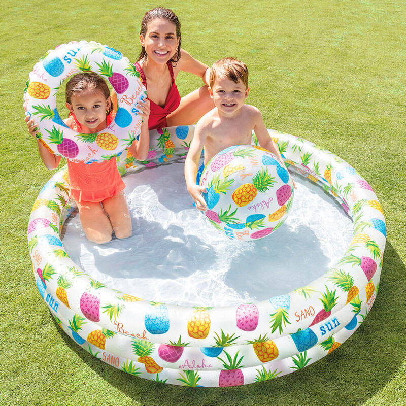 Intex 59469NP - Set Piscina Fantasia con Pallone e Salvagente, 132x28 cm