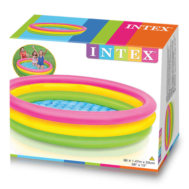 Piscina desmontable hinchable Intex 3 aros sunset 147x33 cm 275 l