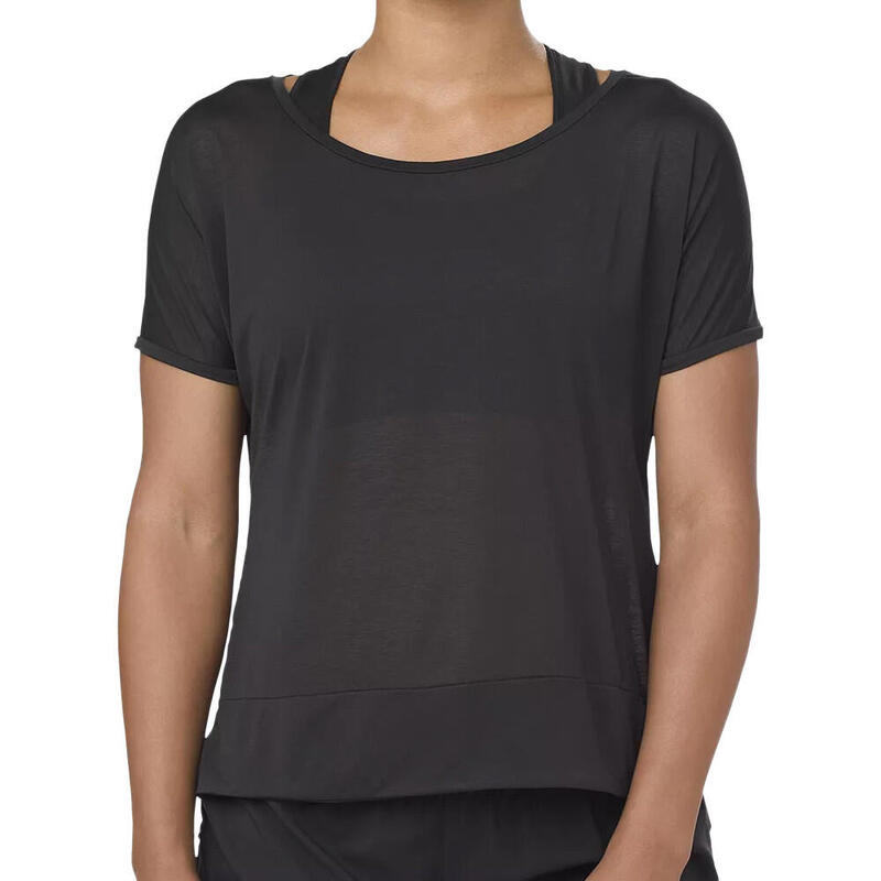 T-shirt Noir Femme Asics Crop Top