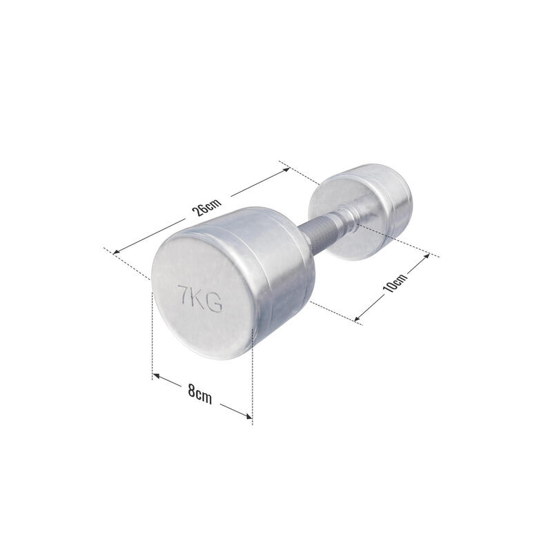 Set de 2 Gantere cromate cu greutate fixa 14 KG - 2 x 7 KG