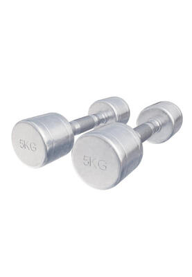 Dumbellset 10 kg - 2x5 kg - halterset - vaste dumbbells - chroom