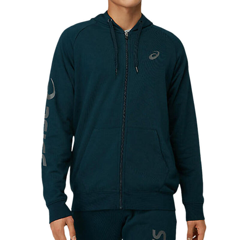 Sweat zippé Marine Homme Asics Logo