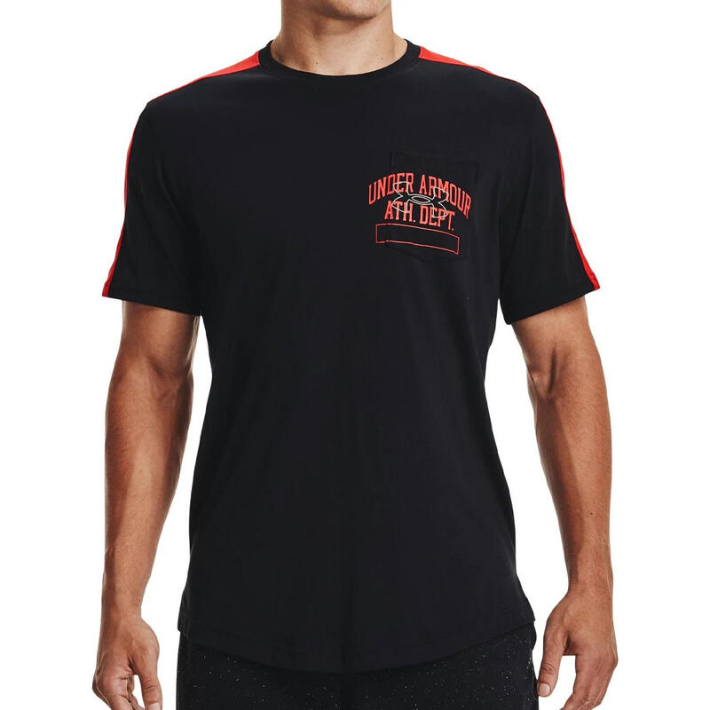 T-shirt Noir Homme Under Armour Athletic Dept Pocket