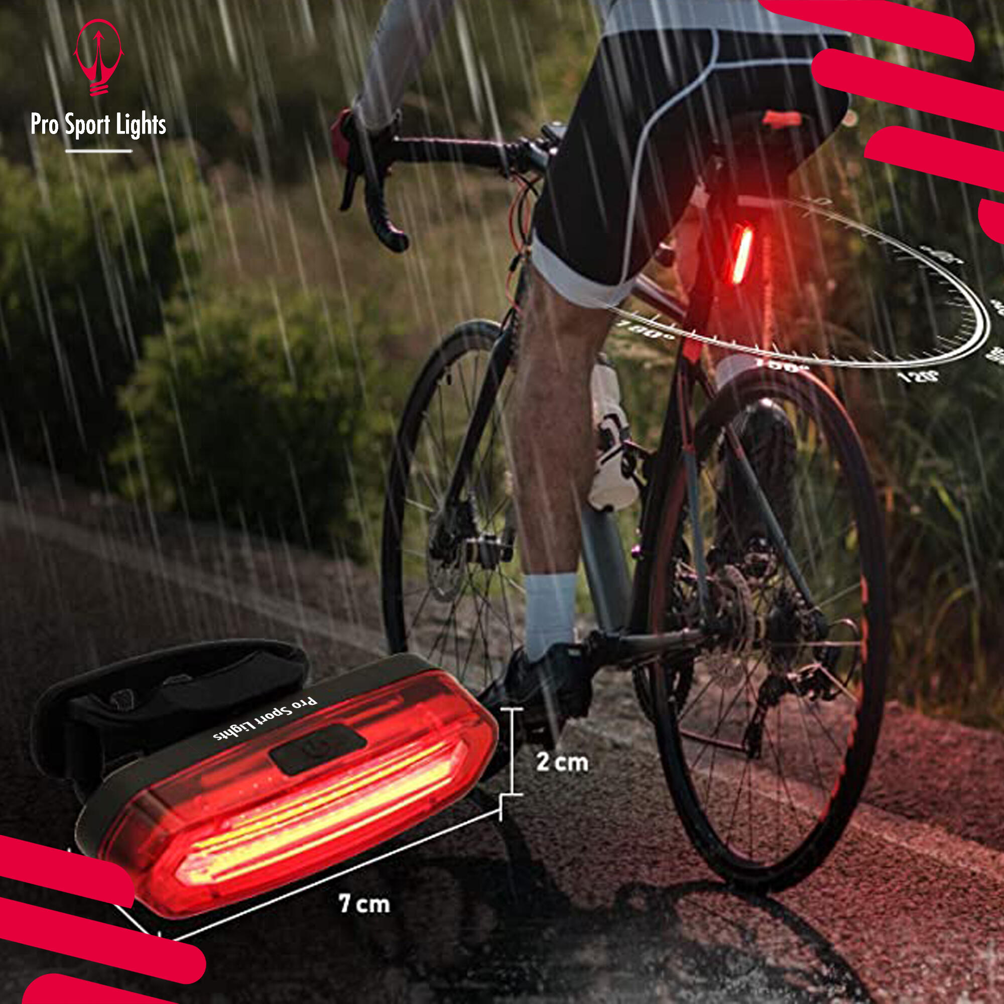 Luces para bicicleta USB recargables de 300 y 120 lúmenes LED para bicicleta 7/7